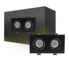 Spot Duo Schwarz | Ausschnitt 155x75mm - IP22 - GU10 Fitting