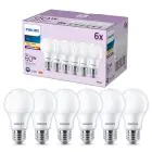 Mehrfachpackung 6x Philips Glühbirne LED E27 Birne Matt 8W 806lm - 827 Extra Warmweiß